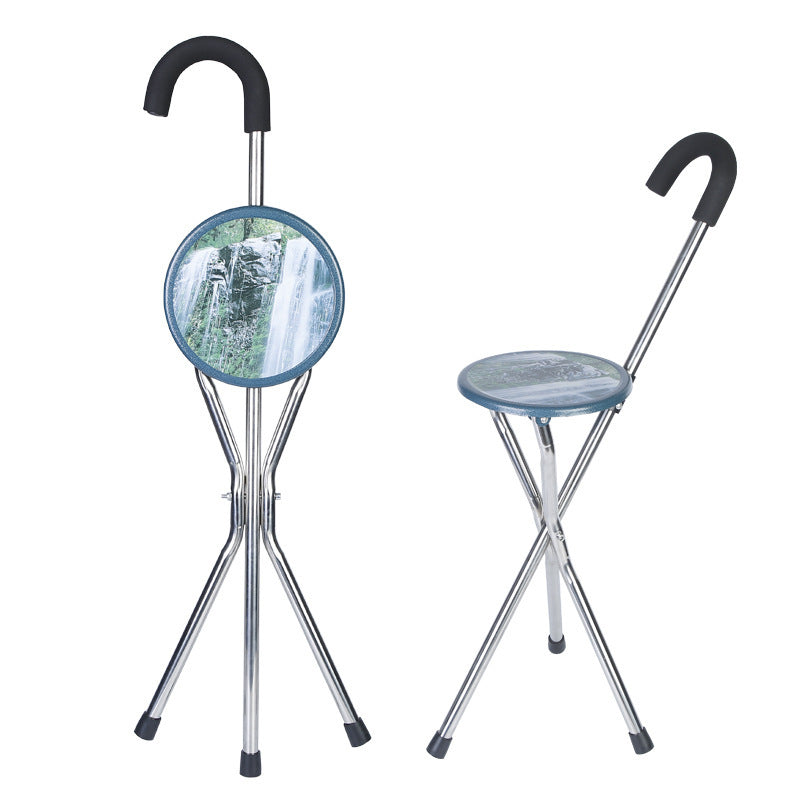 Stainless Steel Elderly Folding Crutch Chair
